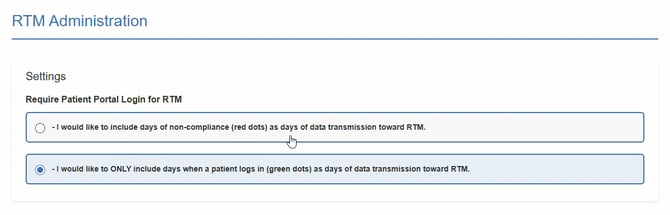 RTM Administration Setting